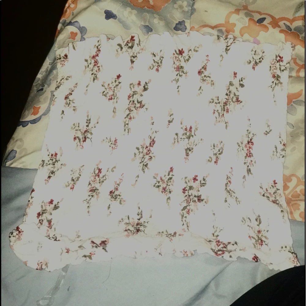 Flower Print Ruffle Tube Top